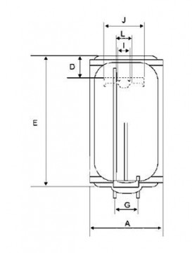 Poza Boiler electric BANDINI BRAUN ECO - schema (pentru dimensiuni vezi pliantul)