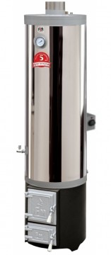 Poza Ansamblu boiler inox 120 litri cu focar cu usi din fonta FM + ELECTRIC